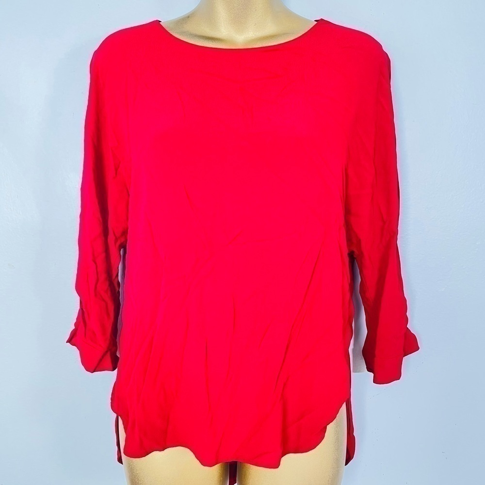 Zara bright red blouse top